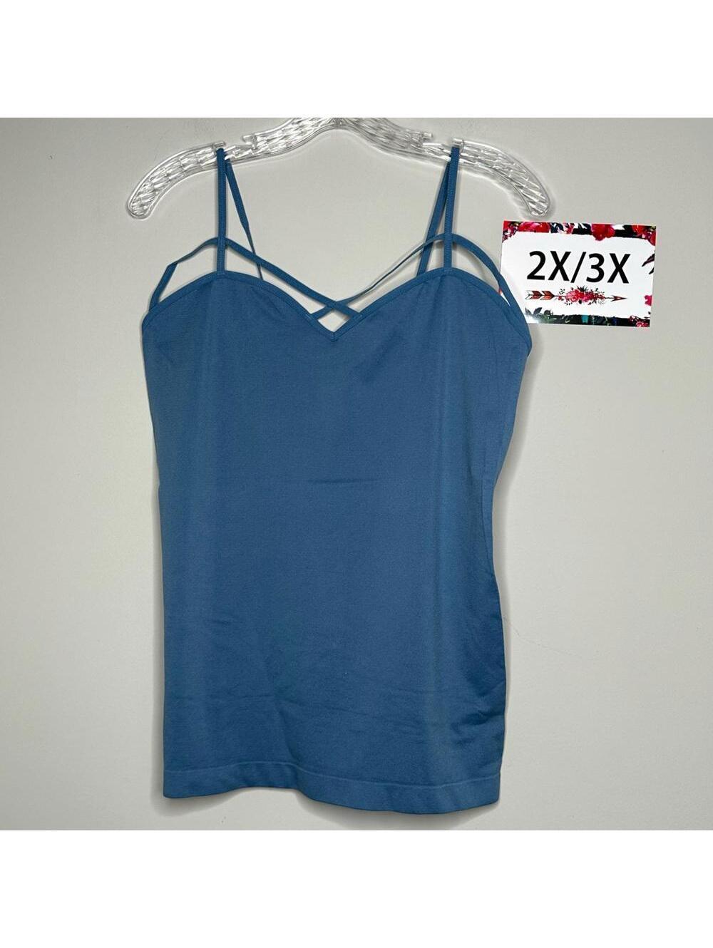 Titanium blue 2X 3X Plus Size Zenana outfitters cami top